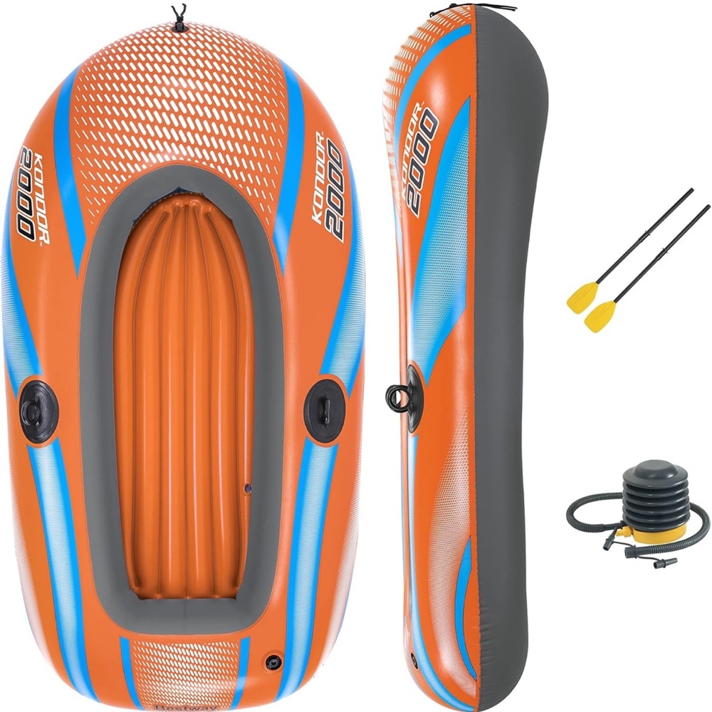 H2O GO Kondor 2000 Raft Set - 6'1" x 38" - Fits 1 Child 1 Adult, Water Sports - Picture 6 of 6